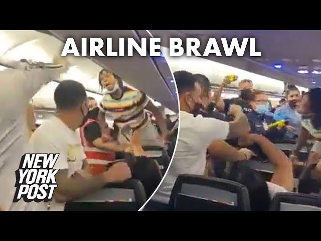 Wild video captures moment brawl erupts on Spirit flight to Puerto Rico | New York Post