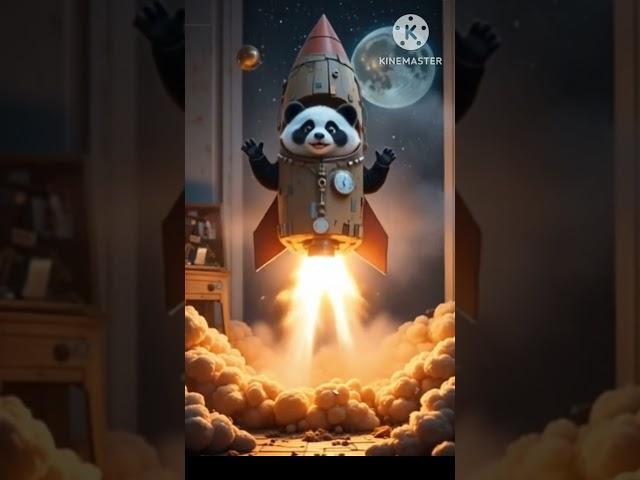  "Snuggle Panda: “Zero Gravity, 100% Giggles! Panda’s Space Trip” #panda #babyanimals #cute #fyp