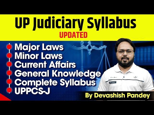 UP Judiciary Syllabus 2024 | UPPCS J Syllabus | UP Judiciary Syllabus | Devashish Sir | DLC