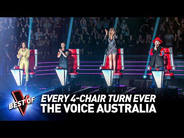 Every Single 4-CHAIR TURN Blind Audition EVER on The Voice Australia | Giga Compilation