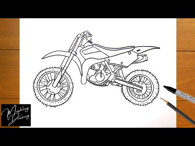 How to Draw a Dirt Bike Easy Step by Step