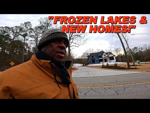 "Exploring A Frozen Neighborhood | New Home & Icy Lakes"