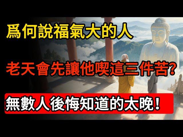 佛陀早已開示：爲何說福氣大的人，老天會先讓他喫這三件苦？無數人後悔知道的太晚！#佛教 #禪心之道 #佛家 #佛學 #佛法 #佛陀 #佛學知識 #佛學智慧 #佛教文化#佛學故事#南無阿彌陀佛#buddh