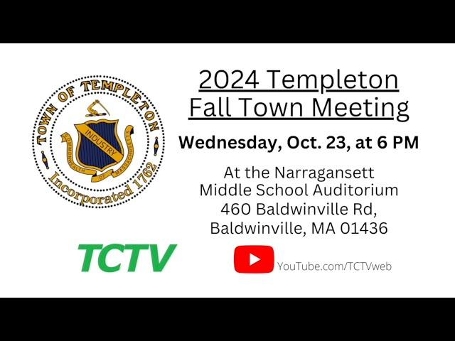 TCTV News for the Week of Oct 14, 2024: Ready for Fall Town Meeting?