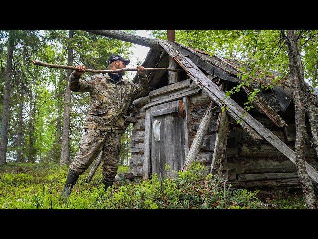 НАШЁЛ ОЗЕРО! РЫБАЛКА И НОЧЕВКИ В ИЗБЕ. СЮРПРИЗ В ИЗБЕ И НАХОДКИ В ПОХОДЕ.