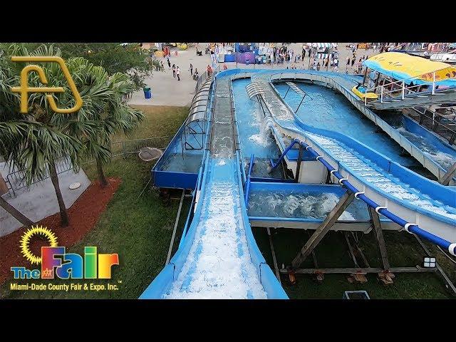 NIAGARA FALLS LOG FLUME on-ride HD POV @60fps at Miami-Dade County Fair