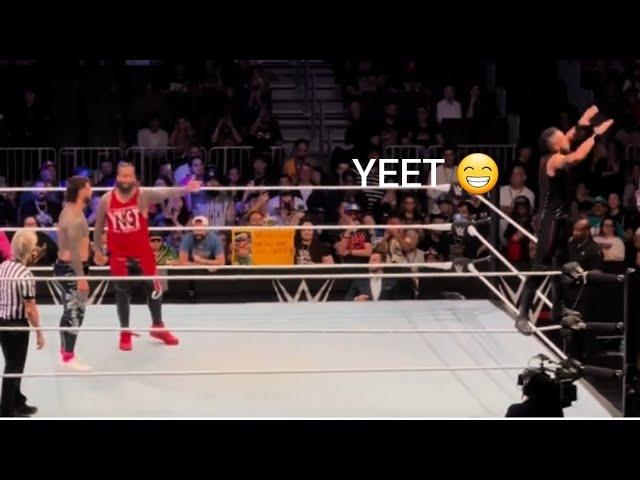 Tama Tonga YEET Jey Uso & Jimmy Uso at WWE Live Holiday Tour off air - WWE RAW & SMACKDOWN