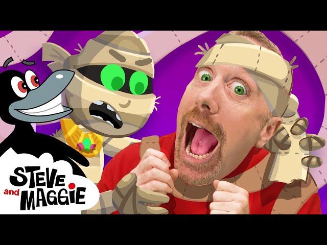 Halloween Monsters Ice Cream Story for Kids with Steve and Maggie | Haunted House | Finger Family