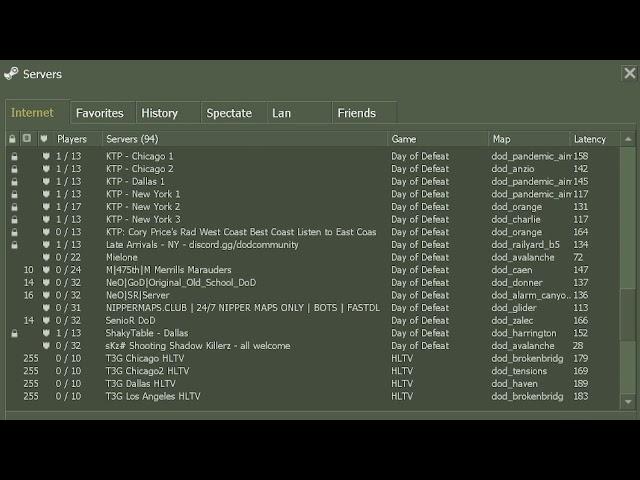 Day of Defeat servers 2024