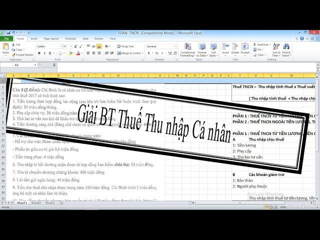 Giải nhanh Bài tập Thuế Thu nhập cá nhân II Giải chi tiết bài tập thuế TNCN