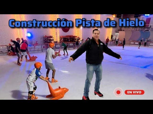 En vivo Construcción Pista sobre Hielo #elsalvador llegaron máquinas refrigerantes