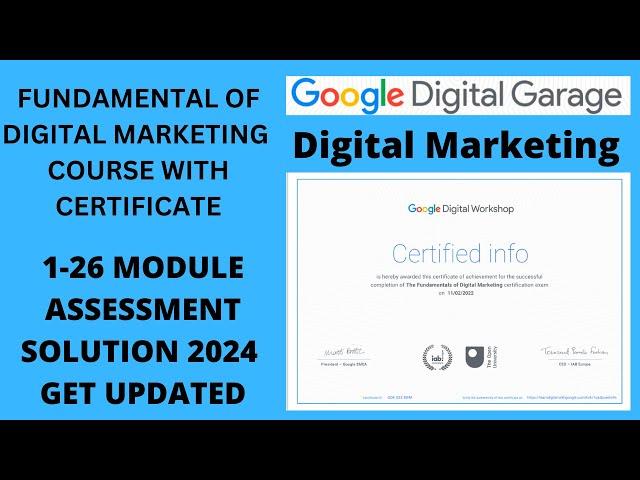 Google Digital Garage 1-26 Module Answer With Assessment 2024 | Lesson 1-26 Module with Assessment