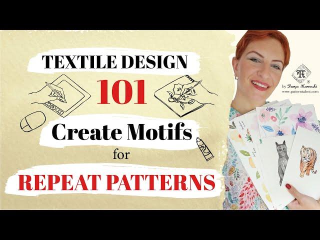 How to begin in surface design - create motifs for repeating patterns