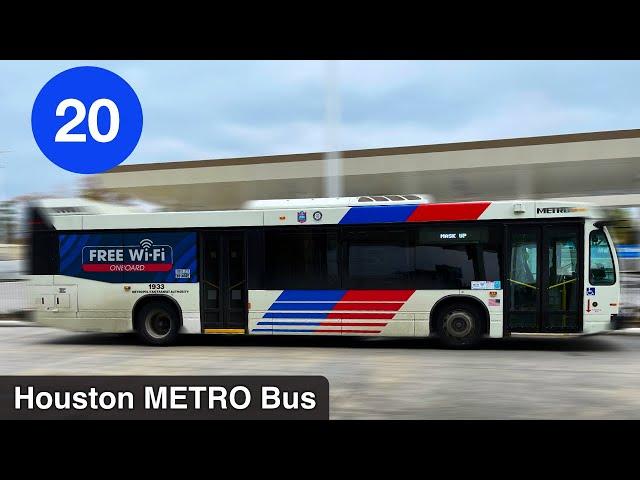 Houston METRO Bus 20, Magnolia Park Transit Center to Downtown Houston Market Square Park, Nova Bus