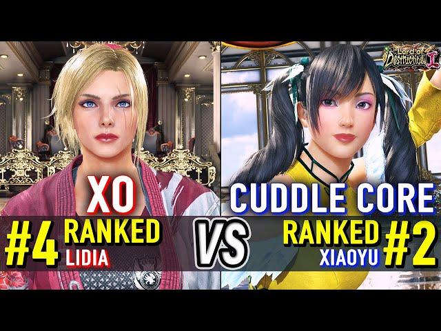 T8  XO (#4 Ranked Lidia) vs CUDDLE CORE (#2 Ranked Xiaoyu)  Tekken 8 High Level Gameplay