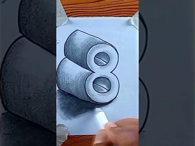 3D drawing of number 8 next?#3ddrawing #oneline #shorts