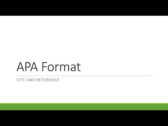 APA 7 Citing and References
