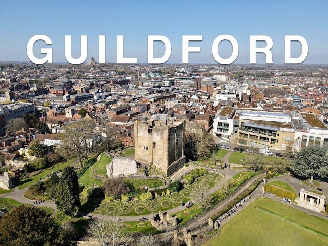 The Beauty of Guildford from the Air - Castle & Cathedral | 4K Cinematic Drone | England, UK