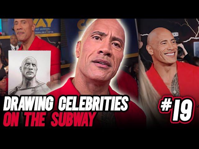 Drawing celebrities on the NYC subway and giving it to them! (INSANE REACTIONS)