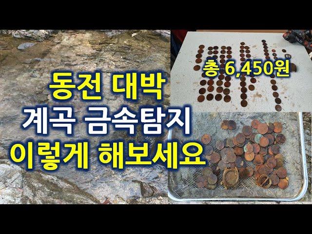 대박 계곡 금속탐지기 이렇게 하는겁니다 - 금속탐지 대박 동전 채취 영상 [태영TV]