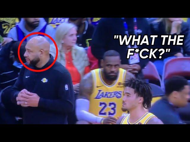 *UNSEEN* LeBron James, Anthony Davis & Lakers Getting Heated At Darvin Ham For 6 Minutes!