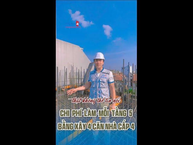 THẬT KHÔNG THỂ TIN NỔI - CHI PHÍ LÀM MỖI TẦNG 5 BẰNG XÂY 4 CĂN NHÀ CẤP 4