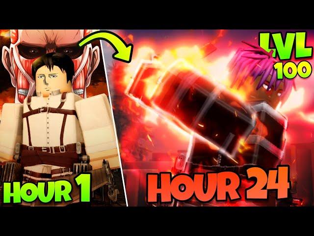 Noob To PRO Without SKILLS in 24 HOURS In Roblox Attack On Titan Revolution!