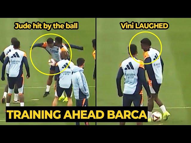 Vinicius laughed at Jude Bellingham after he got hit the ball in sensitive area during training