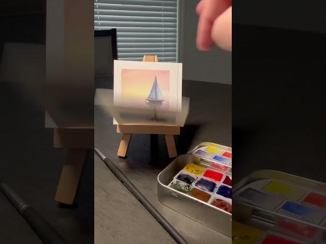 Watercolor boat miniature paintings #watercolor #art #gallery #painting #miniaturepaintings #boat