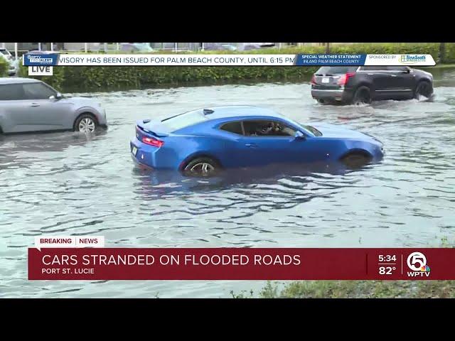 Floodwaters strand drivers in Port St. Lucie