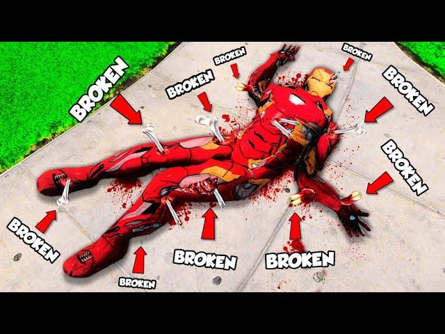 Breaking EVERY BONE As IRON MAN In GTA 5! (Mods)