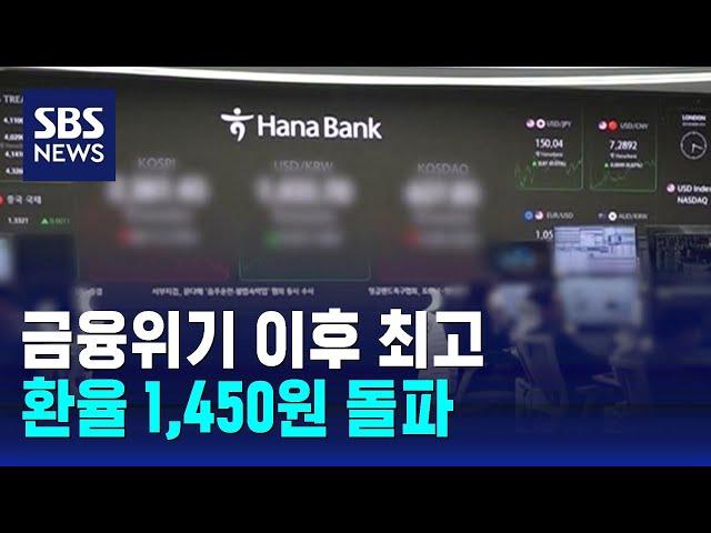 환율 1,450원 돌파 금융위기 이후 최고…주가 2%↓ / SBS