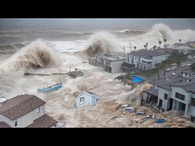 Christmas Chaos in California! Santa Cruz Wharf Destroyed By Tsunami-like Waves