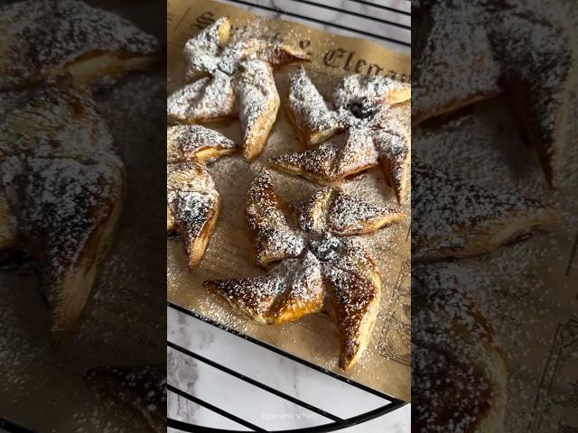 Milföylü rüzgar gülleri #puffpastry #dessert #easyrecipe #kolaytarifler #tatlıtarifleri