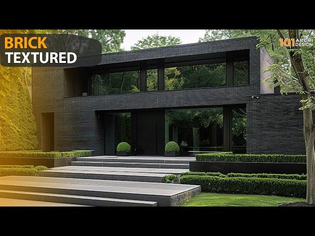 Modern Minimalist House Design with Black Brick Exterior Textured