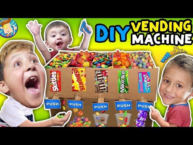 DIY Cardboard Dispenser Vending Machine!  FUNnel Vlog Fam