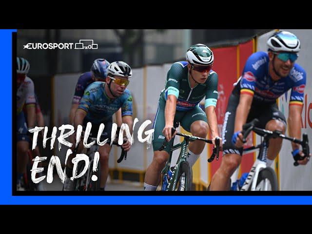 STORMS TO VICTORY!  | Conclusion of Tour de France Singapore Criterium | Eurosport Highlights