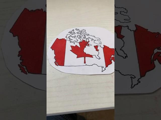 Drawing CANADA in my North America map #flag #map #canada #shorts