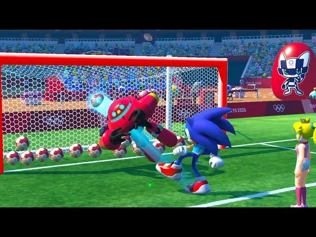 Mario & Sonic Tokyo 2020 Football: Sonic & Metal Sonic Team Up to Defeat Strong Opponents!