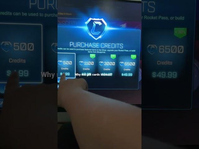 Epic you should make it so you can buy gift cards for rocket league credit ￼