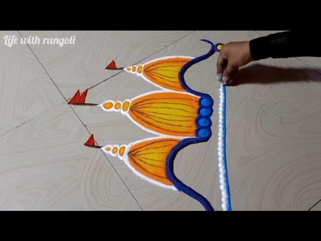 Shree Ramnavmi Special Rangoli / Ramnavmi rangoli  / Ram mandir ayodhya #trending #viral