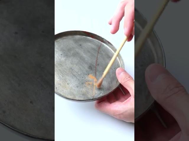 Repairing broken ceramics by Kintsugi.