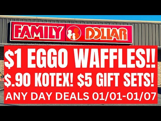 $1 EGGO!! $.90 KOTEX!! | FAMILY DOLLAR ALL DIGITAL ANY DAY DEALS!! | 01/01-01/07