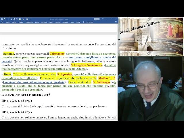 54) SUMMA THEOLOGIAE, III, q.39, a.1/4. "CONVIENE CHE COSI' ADEMPIAMO OGNI GIUSTIZIA" (Mat. 3,15)