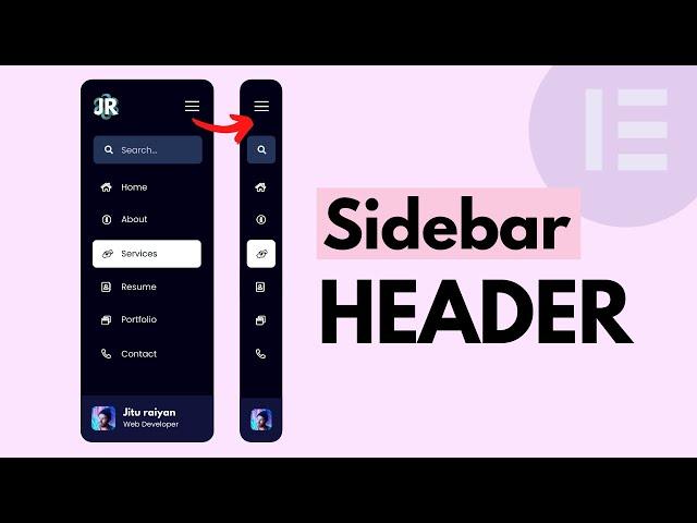 Elementor Vertical Header with Sidebar Navigation Menu in WordPress | Elementor Side Vertical Menu