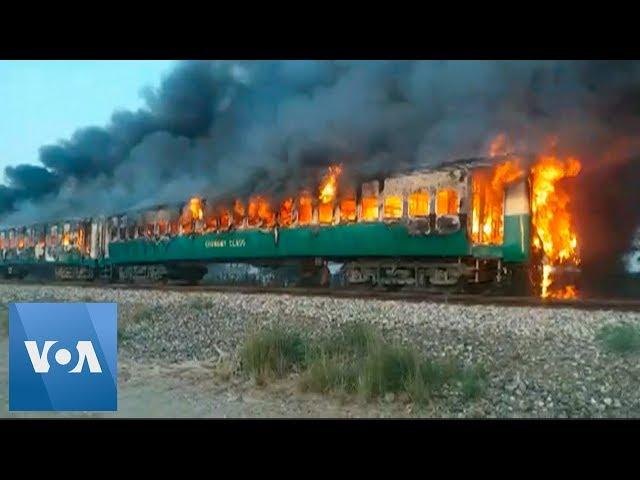 Flames Engulf Pakistan Passenger Train in Deadly Blaze