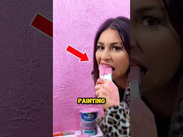 Girl Starts Eating Paint 