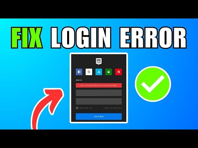 How To Fix Epic Games Login Error | Can't Log In