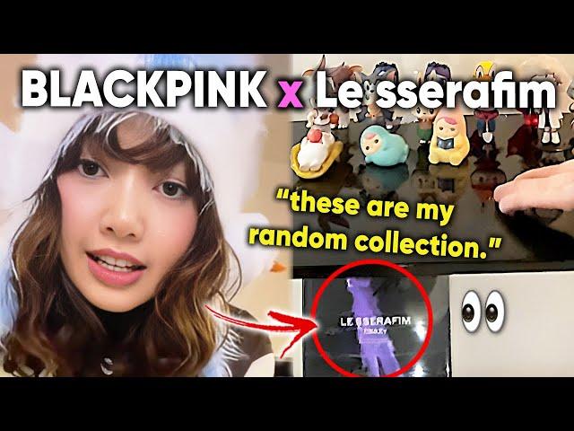 BLACKPINK Lisa shows her own copy of LE SSERAFIM "Crazy" album during livestream