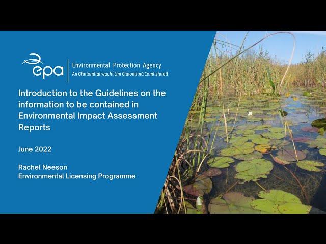 Webinar -  Guidelines on the Information to be contained in Environmental Impact Assessment Reports